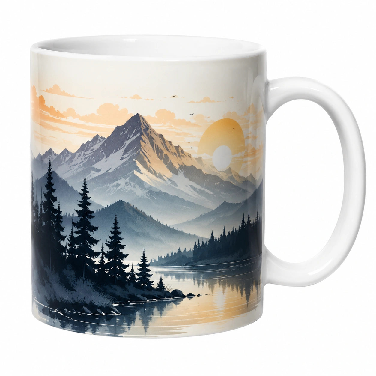 Keramiktasse mit Berglandschaft 300ml