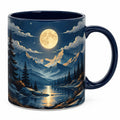 Keramiktasse mit Berglandschaft und Vollmond, 350ml