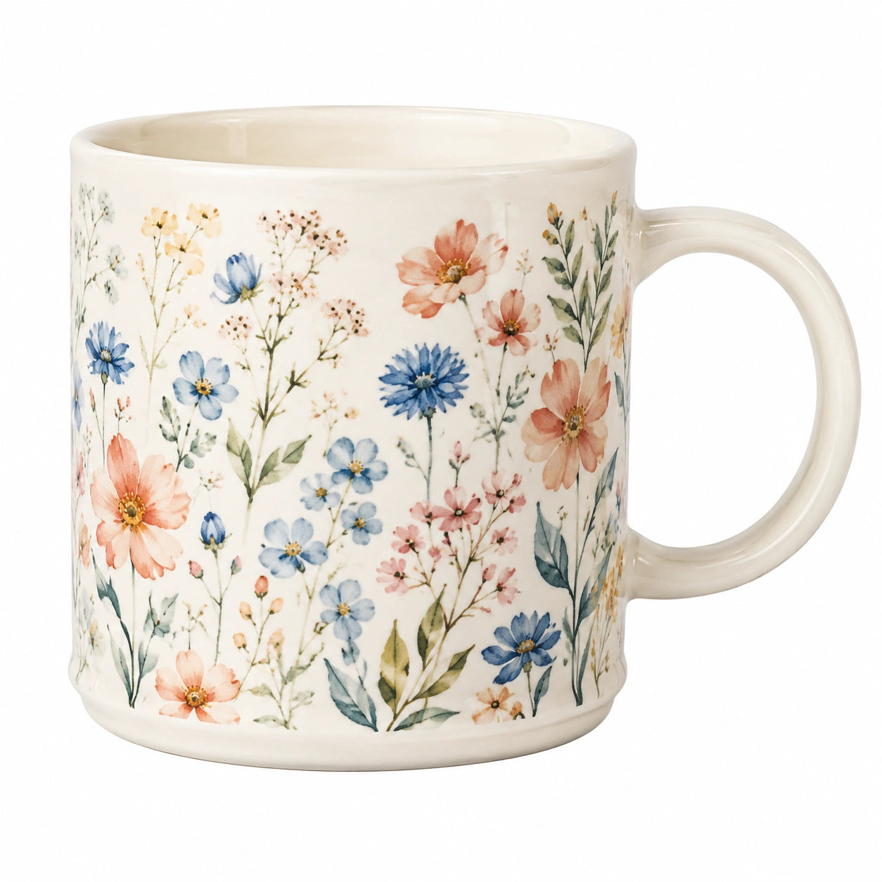 Keramiktasse mit Blumenmuster 350 ml