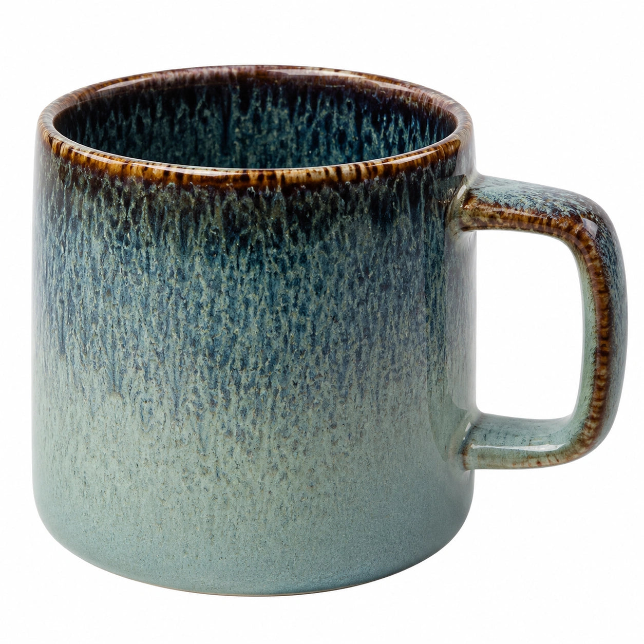 Keramiktasse 350ml in Blau/Braun