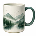 Keramikbecher mit Landschaftsmotiv 350 ml Grün