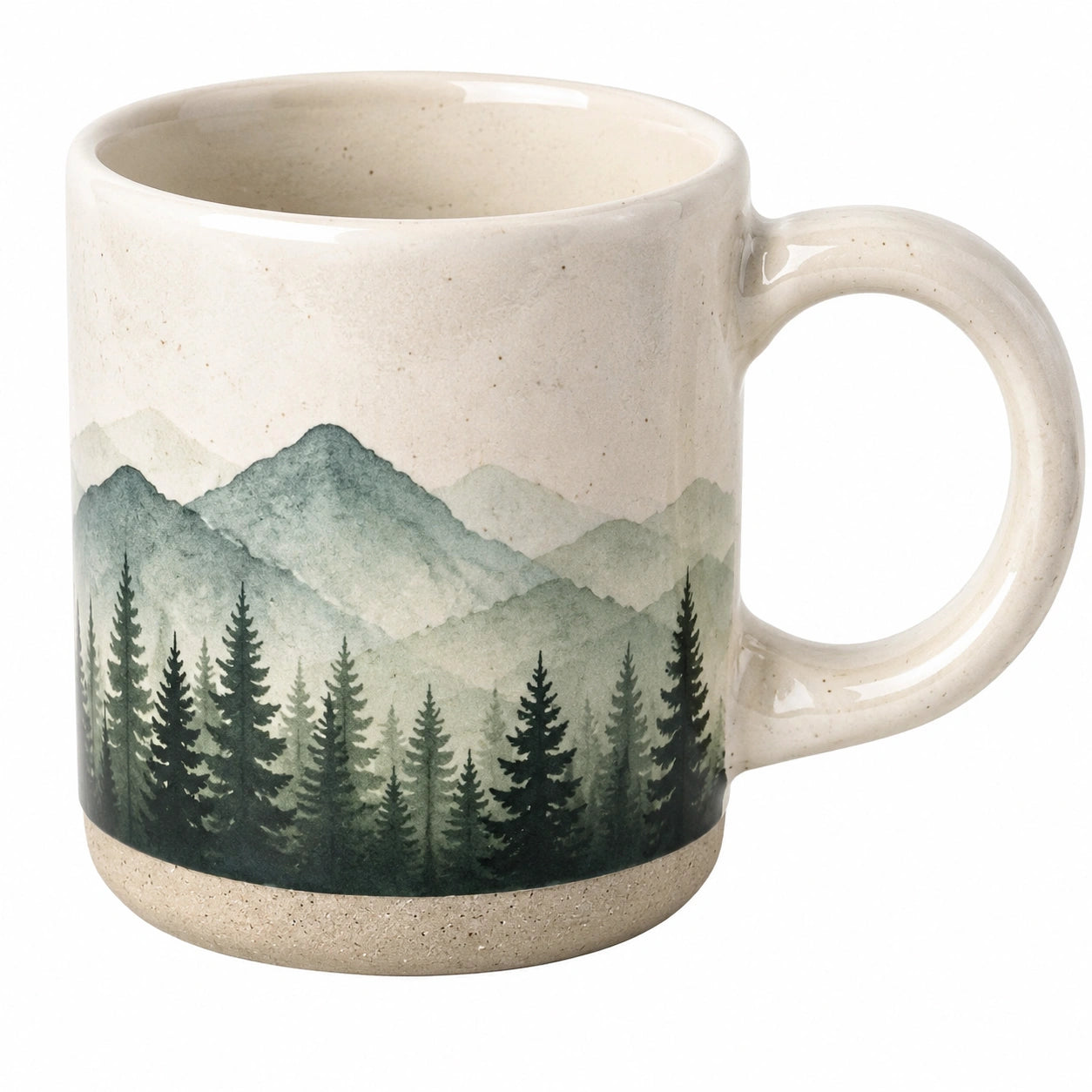 Keramiktasse mit Bergmotiv 350ml Grün