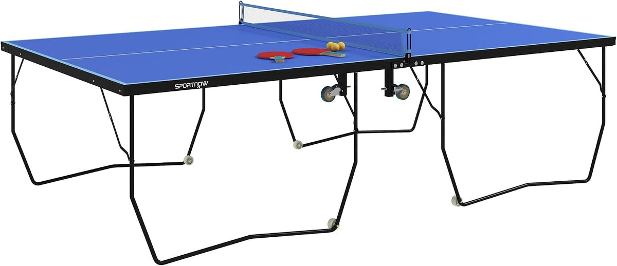 Tischtennis-Platten, 274 × 152 × 76 cm, aus Stahl, klappbar, Blau/Schwarz, MUZHIXIANG