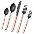 Modernes Besteckset 5-teilig Roségold/Schwarz