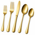 Goldenes Besteckset aus Edelstahl