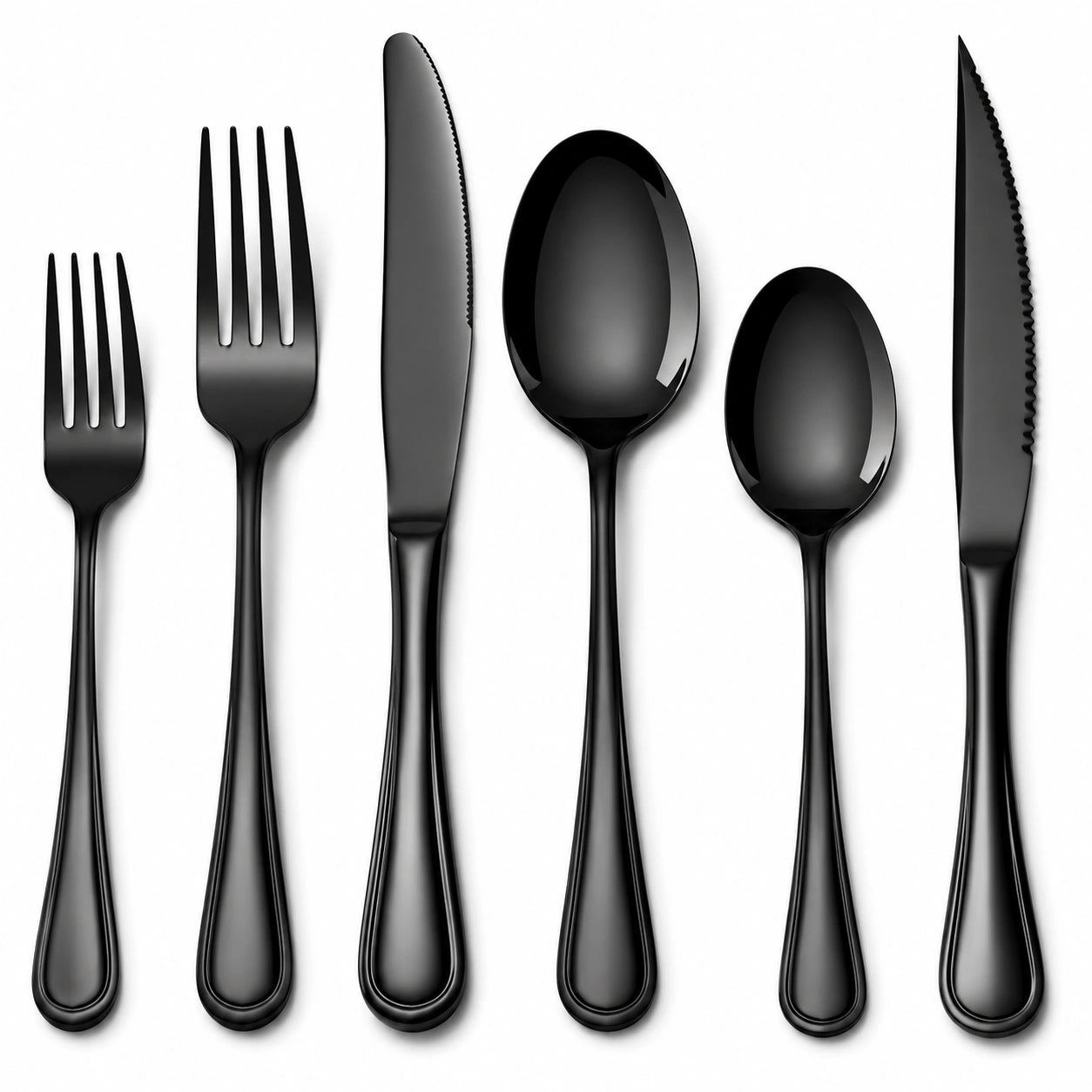 6-teiliges Schwarzes Besteckset für Esszimmer
