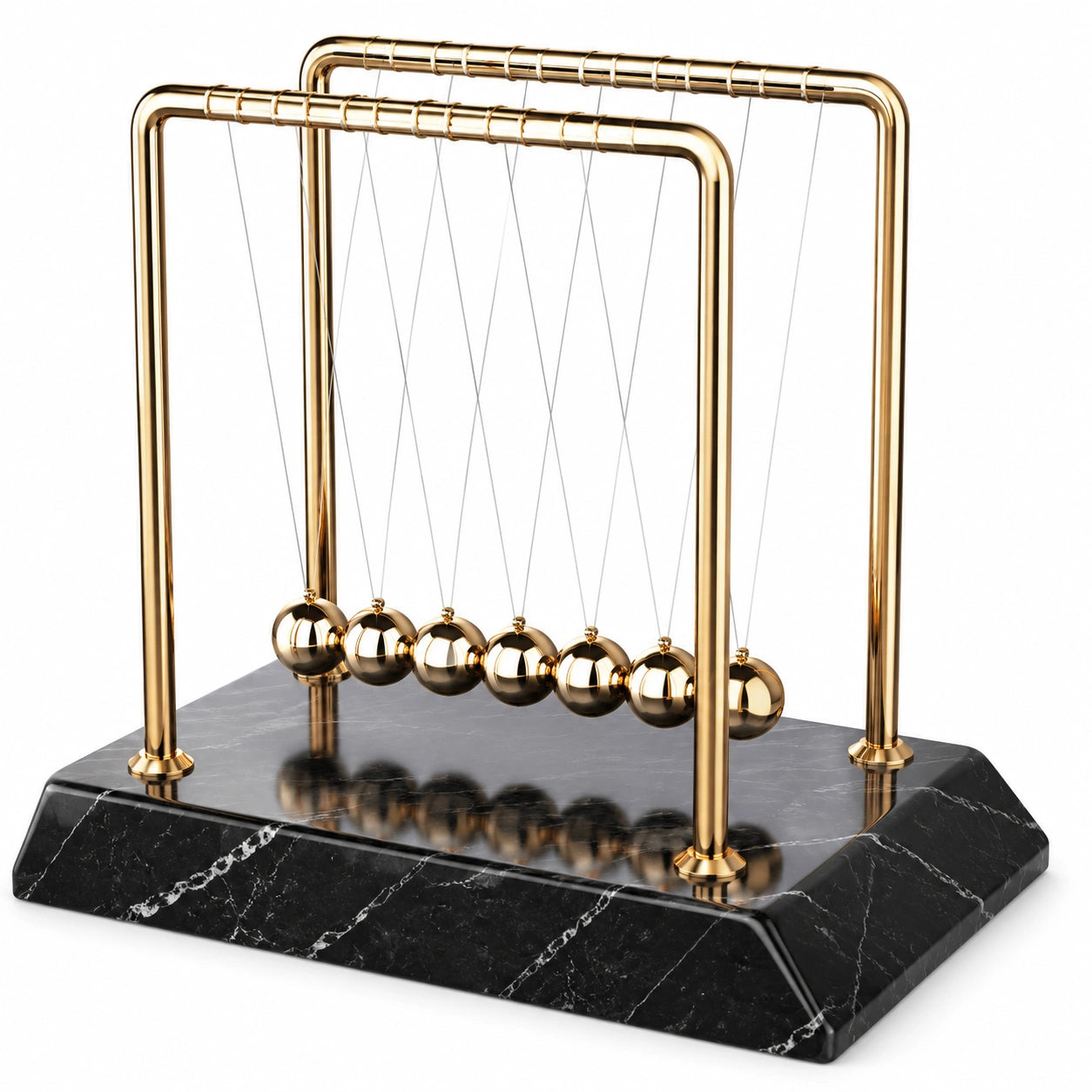 Newtons Pendel Schreibtisch Dekoration 18cm Gold Schwarz