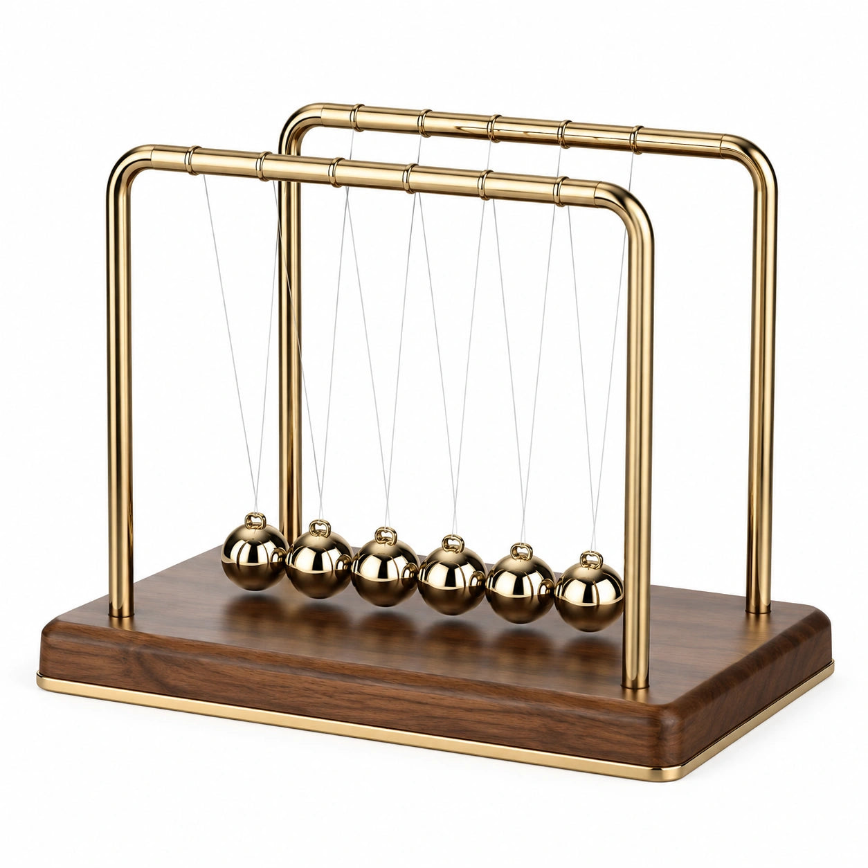 Newtons Pendel Schreibtischdeko Gold und Braun