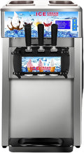 Speiseeisbereiter, 18 L, 3 L, 1200 W, mit LED, mit Timer, aus Edelstahl und Stahl, Silber/Schwarz, ZHIMAI