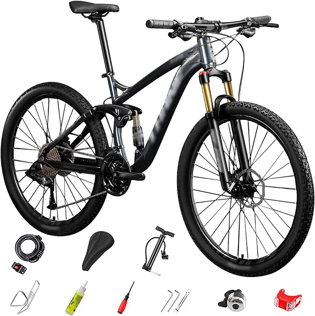 Mountainbikes B-27.5, 27.5 Zoll, aus Aluminium, höhenverstellbar, Schwarz, WXHJM