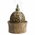 Orientalisches Räuchergefäß aus Keramik mit bronzefarbenem Finish