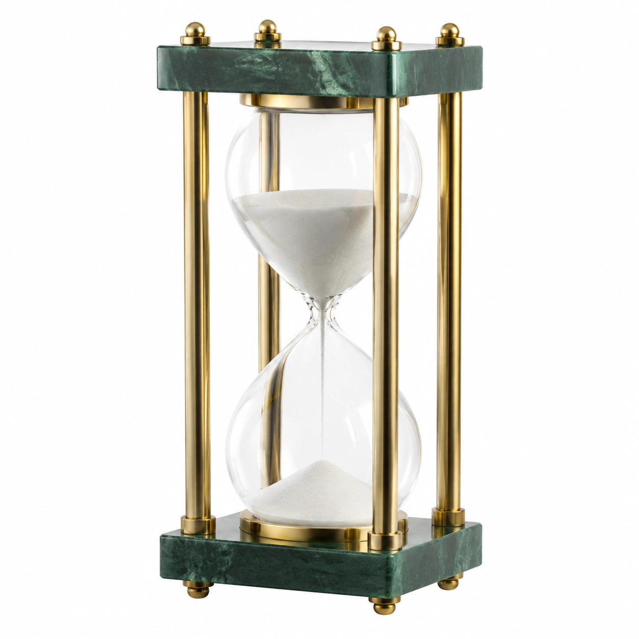 Sanduhr Grün mit Gold und Glas - 60 Minuten