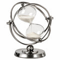 Dekorative Sanduhr mit drehbarem Metallrahmen in Silber