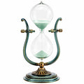 Elegante Sanduhr mit drehbarem Ständer in Grün und Gold