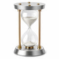Elegante Sanduhr aus Metall und Glas in Silber und Gold