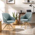 Zouron Esszimmerstühle Drehbar 2er Set Sessel, aus Massivholz, für die Küche, Hellblau