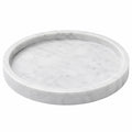 Weißes rundes Marmor-Tablett 30 cm