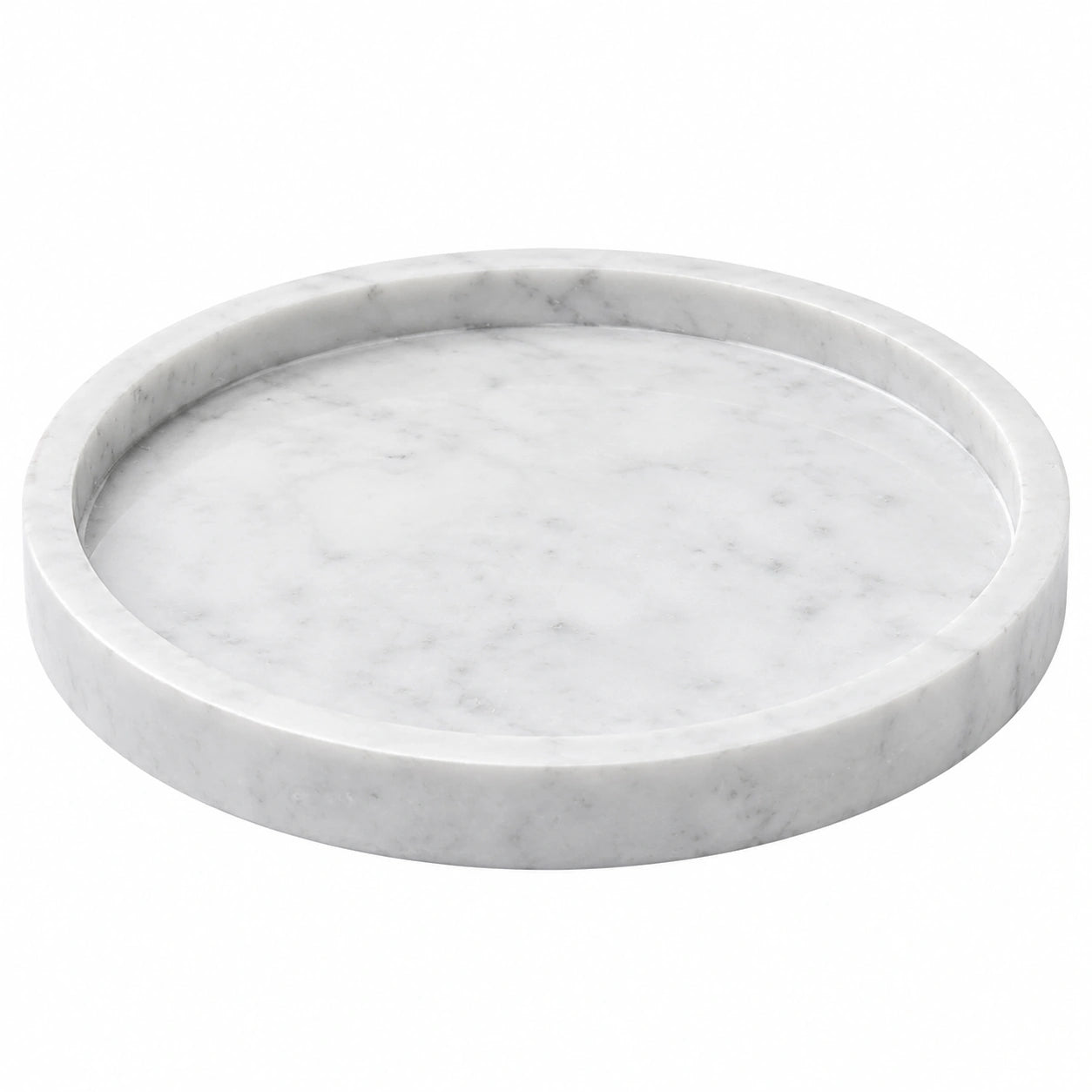 Weißes rundes Marmor-Tablett 30 cm