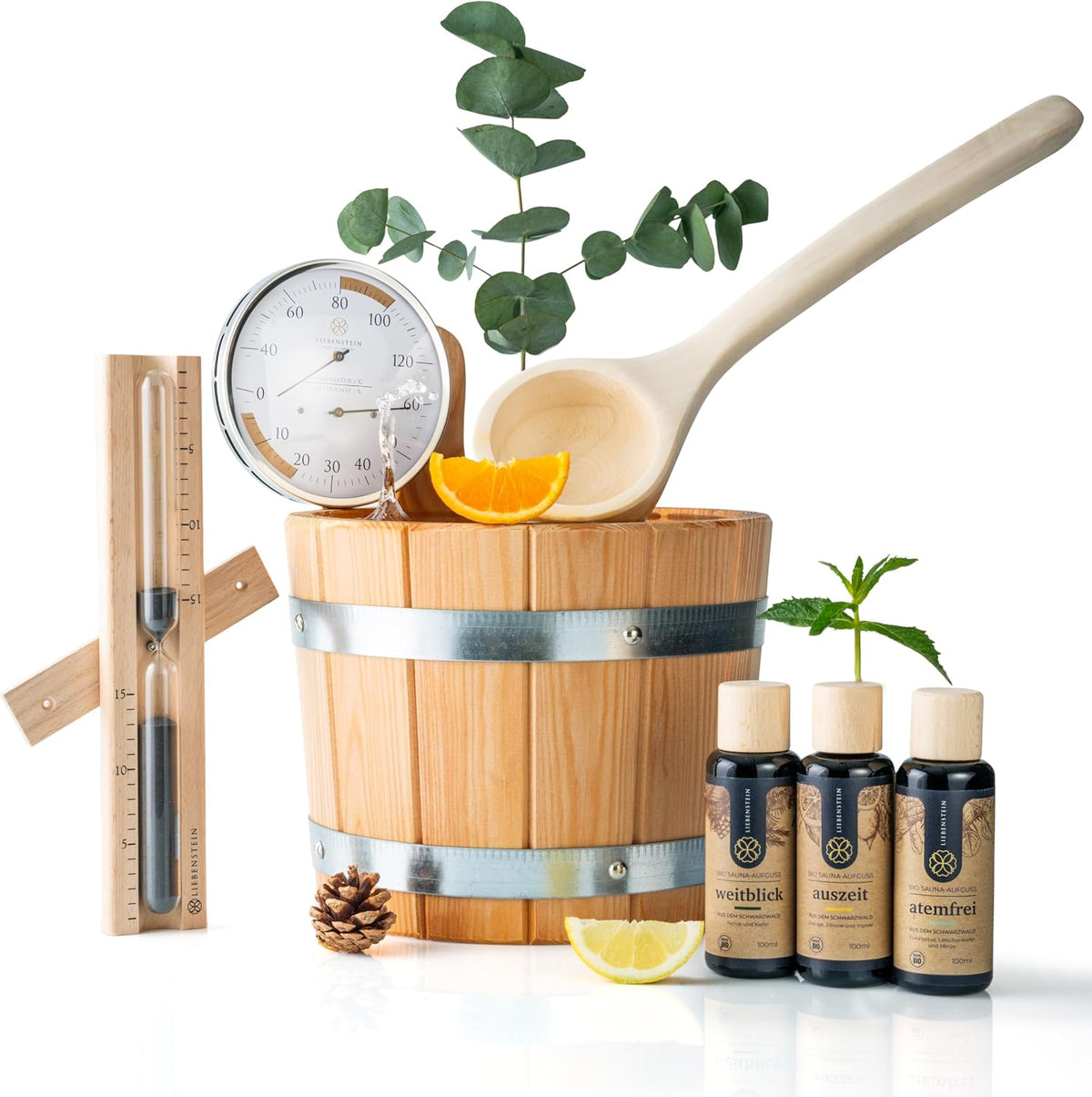 Sauna, 5 L, Holz/Metall/Silber/Schwarz, Liebenstein