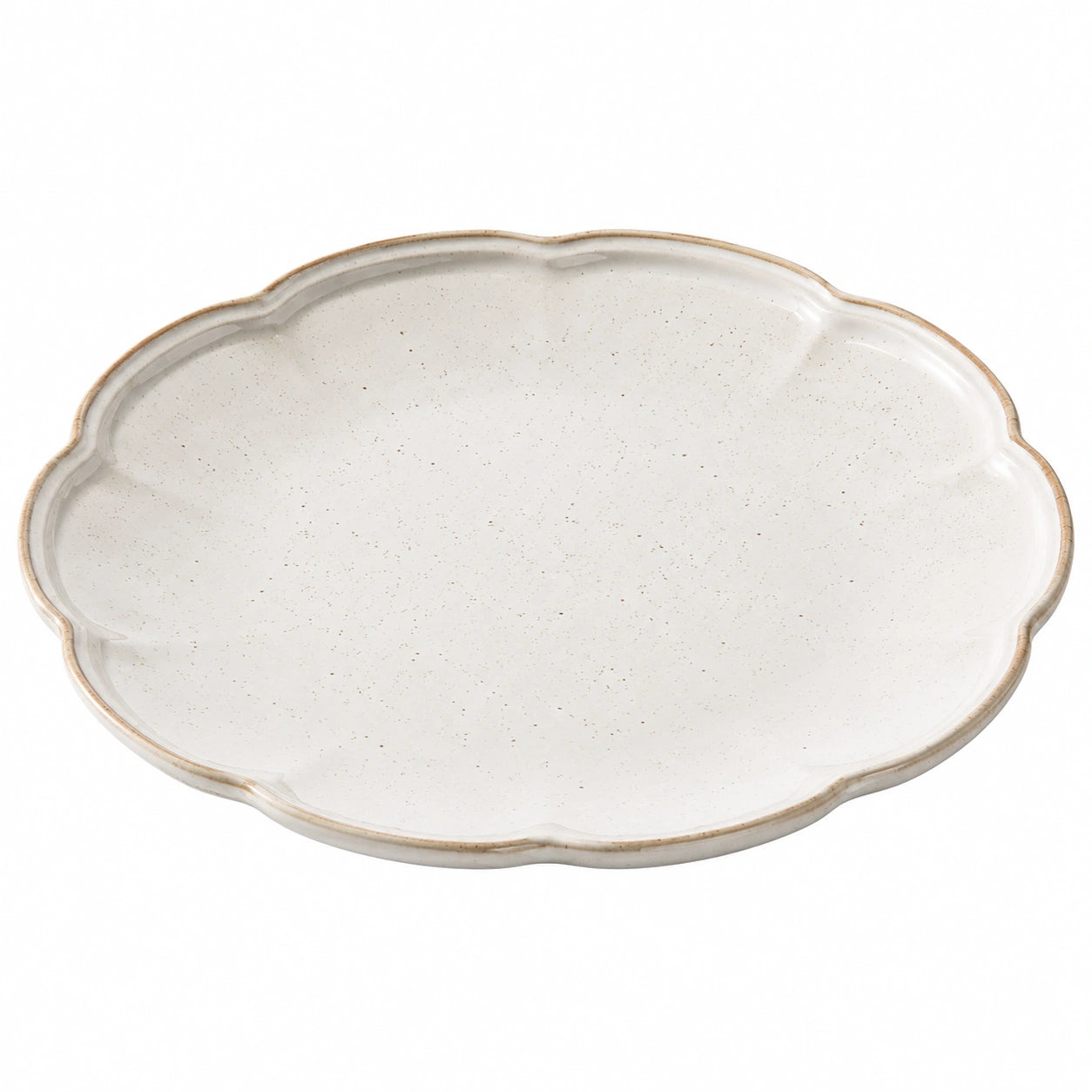 Ovaler Keramikteller 27cm in Beige