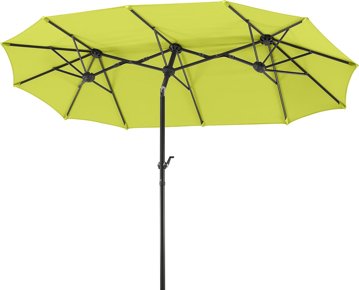 Schneider Sonnenschirm Salerno Sonnenschirme, 320 × 150 cm, 8,2 Kg, UV-Schutz 50+, aus Stahl und Polyester, Apfelgrün