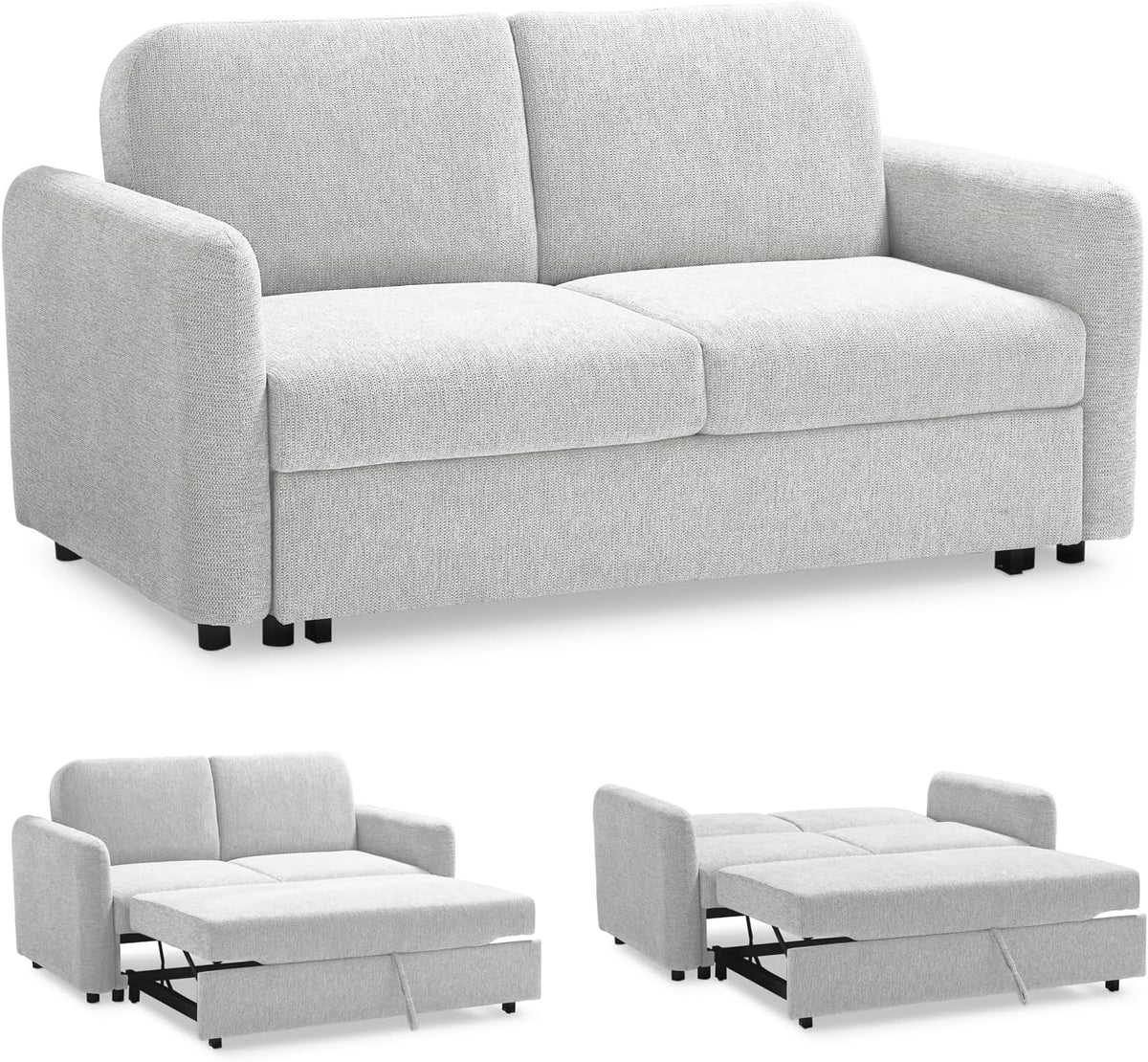 Sofa, klappbar, verstellbar, aus Stoff, Weiß, EVERGREENWEB MATERASSI & BEDS