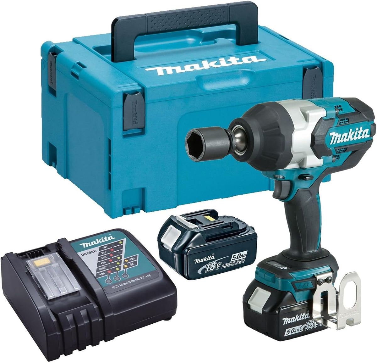 Makita DTW1001RTJ Schlagschrauber, 18 V, 5,0 Ah, mit LED, Schwarz/Blau