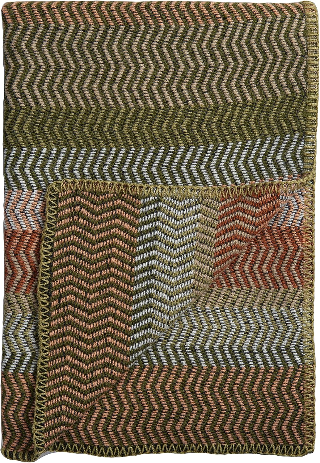 Tischdecken, 150 × 200 cm, Olivgrün/Orange/Beige/Grau, RØROS TWEED