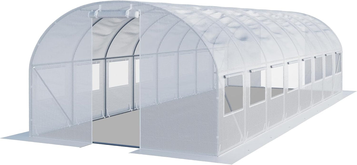 TOOLPORT Foliengewächshaus Gewächshaus, 3 × 8 m, 180 g/m², Weiß