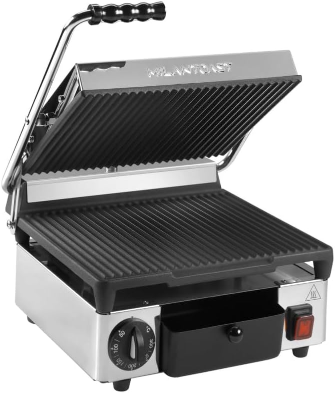 Elektrische Tischgrills, 310 × 380 × 170 mm, Silber/Schwarz, MILAN-TOAST