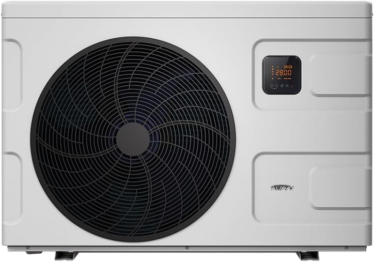 ALSAVO Heizpumpen, 9,5 kW, 33 m³, mit WLAN, Weiß/Schwarz