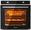 Karinear Backofen, 60 × 60 cm, 50–250 °C, 65 L, 2200 W, Schwarz/Silber, aus Glas