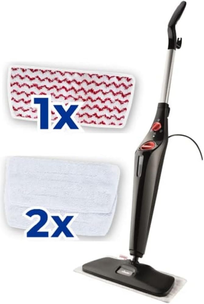 Vileda Steam Plus XXL Dampfreiniger, Schwarz/Rot/Weiß