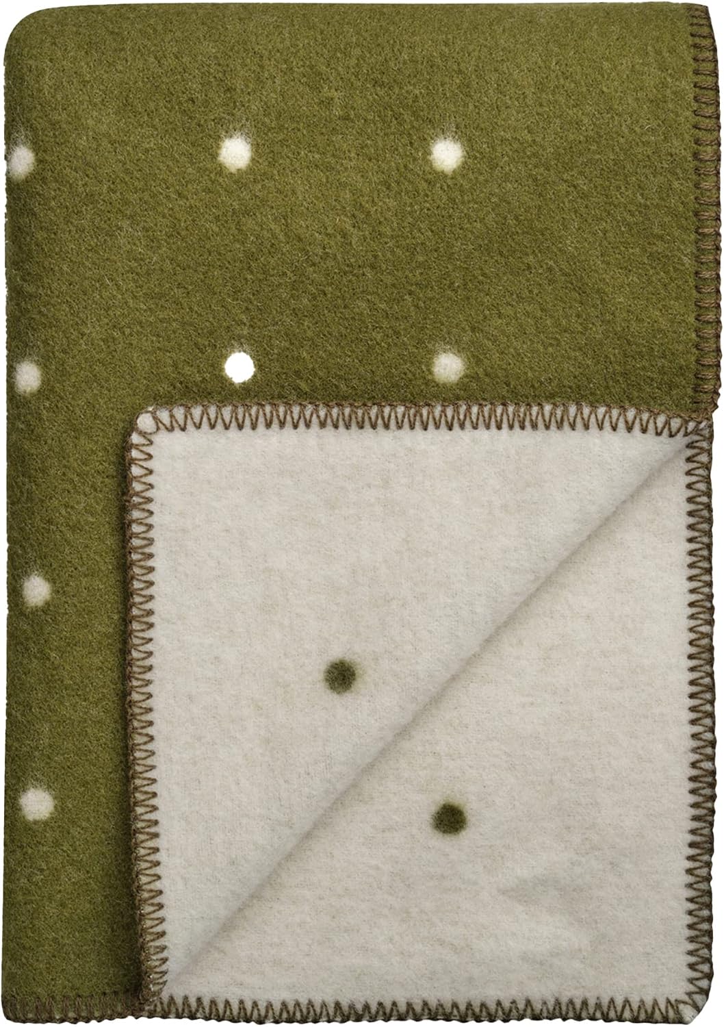 RØROS TWEED Tagesdecken, 135 × 200 cm, Grün/Weiß