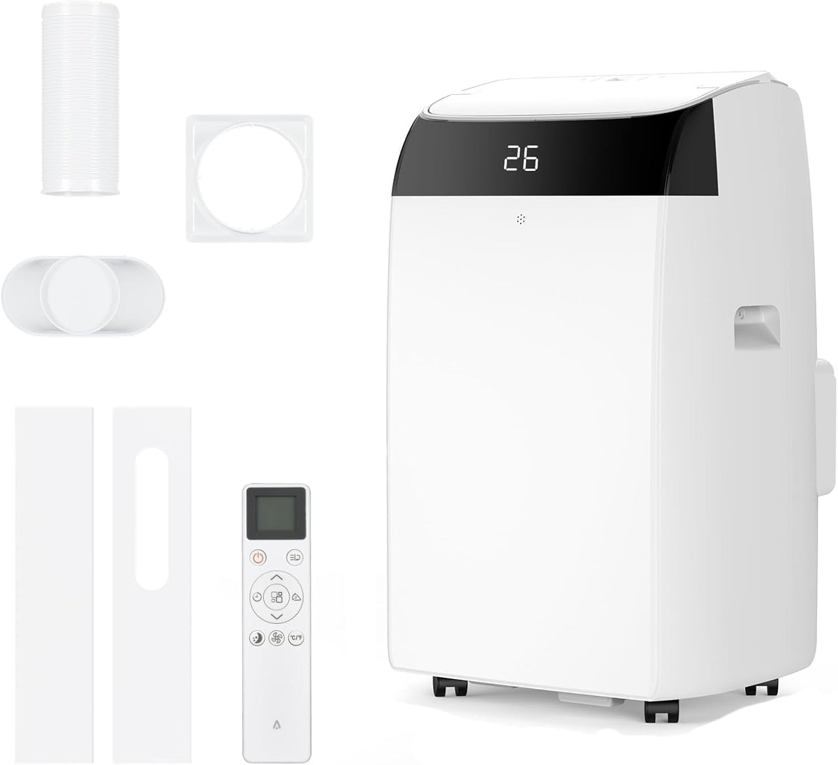 Euker in-1 Mobile Klimageräte, 12000 BTU, mit Fernbedienung, mit Timer, Weiß