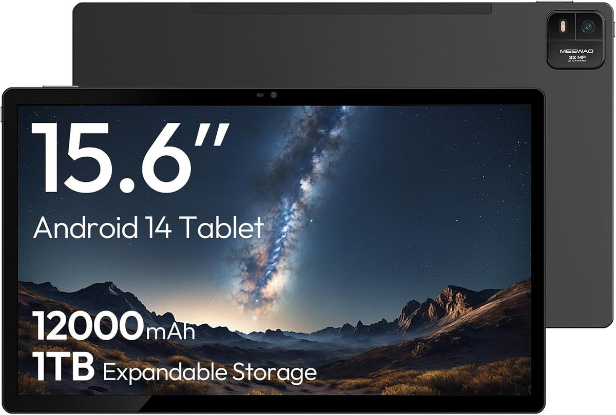 Tablet G99, 6 GB, 15,6 Zoll, 12000 mAh, mit WLAN, Schwarz, MESWAO