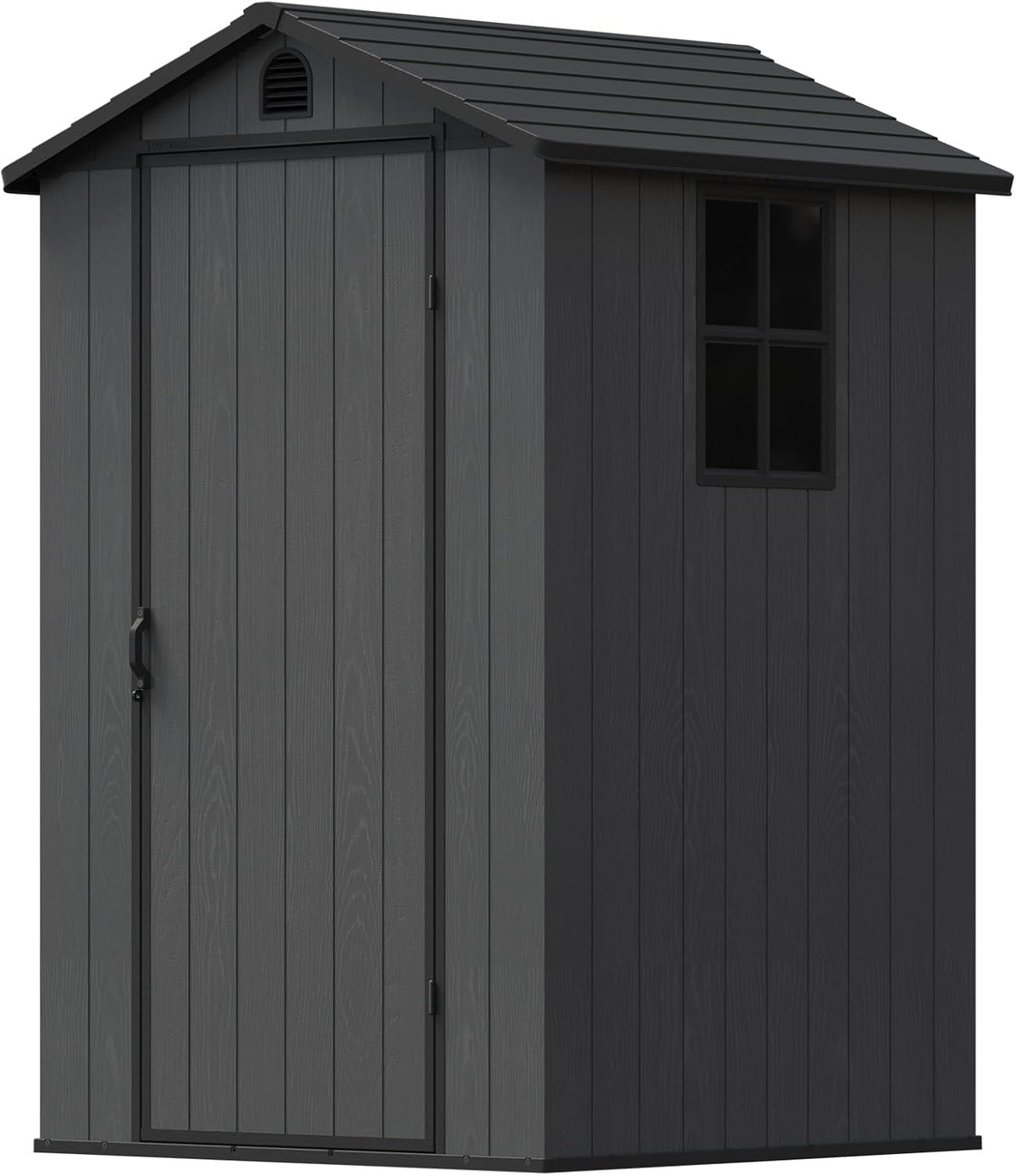 Gerätehaus 4x4 Gartenhaus 2, 116 × 116 × 171 cm, 2,3 m³, aus Kunststoff und Stoff, mit Stauraum, für den Garten, Dunkelgrau, Devoko