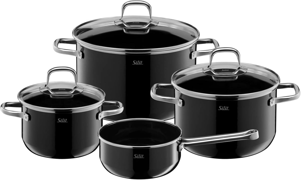 Silit Topfsets, aus Glas und Keramik, Schwarz