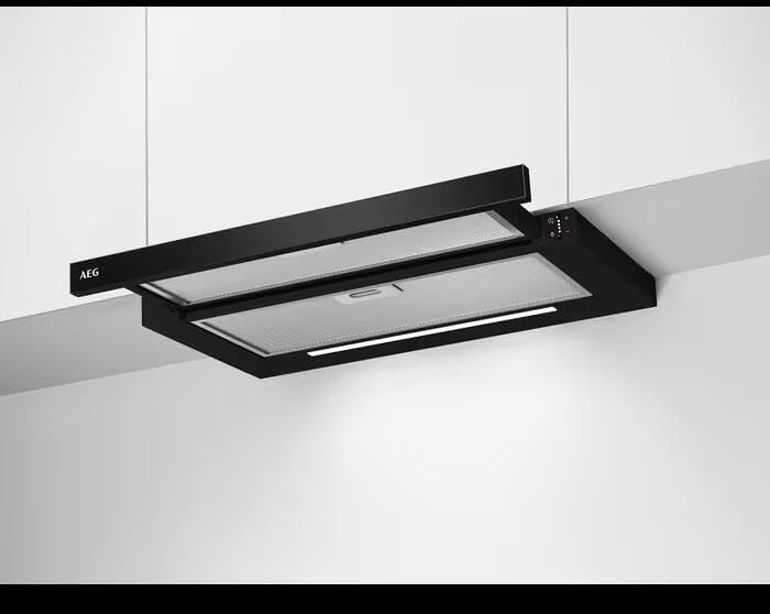 AEG DPE5661B Flachschirmhauben, 60 cm, mit LED, Schwarz
