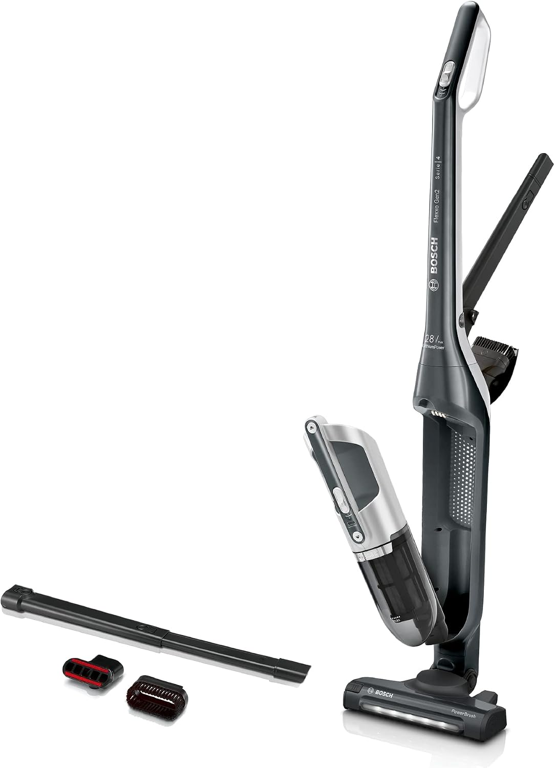 Bosch BBH3P280 Staubsauger, Dunkelgrau, mit LED, kabellos