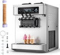 VEVOR Kommerzielle Softeismaschine 20 Speiseeisbereiter, 20–28 L, 2200 W, mit LED, mit USB, mit Selbstreinigung, Silber/Schwarz