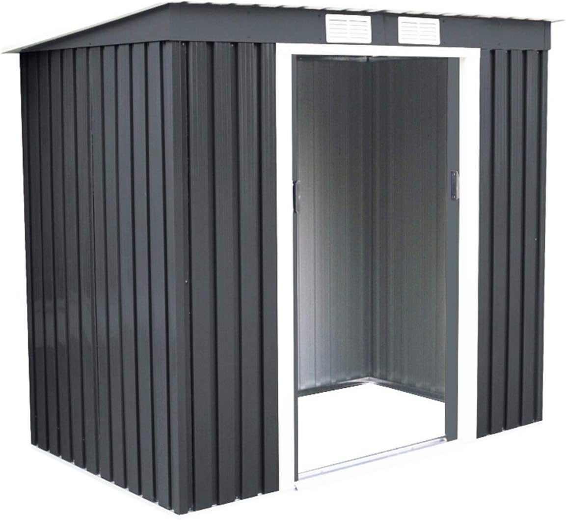 Gerätehaus Gartenhaus Metall, 213 × 130 × 173 cm, 4,2 m³, mit Stauraum, für den Garten, Anthrazit, COSTWAY