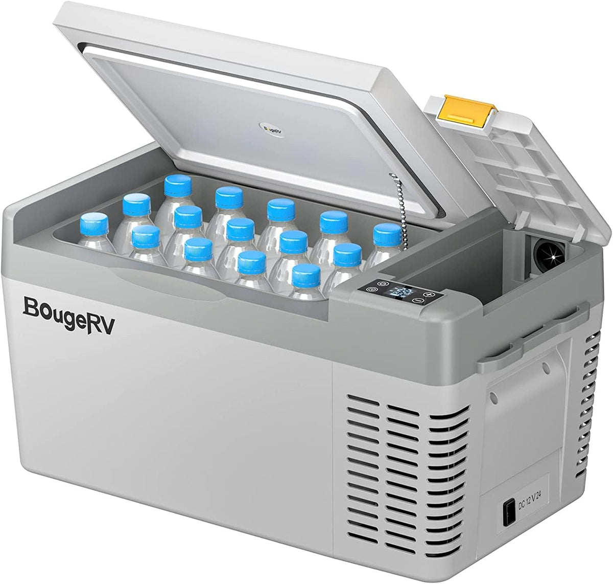 Kühlschrank CRPRO Kompressor Kühlbox 12v, 110–240V, 24 V, 22 °C, für Camping, Grau, BougeRV