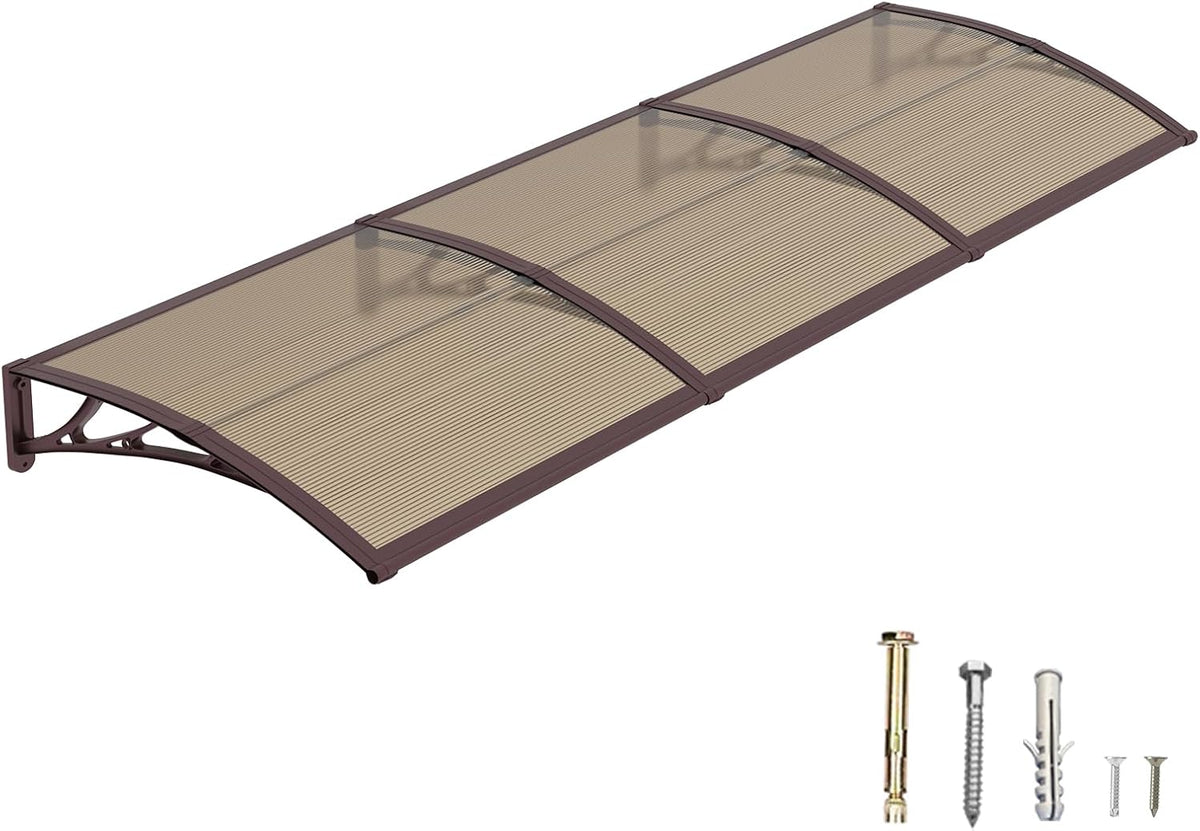DAWNINGHOMM Pavillion, 100 × 300 cm, UPF 50+, für die Terrasse, Braun/Transparent