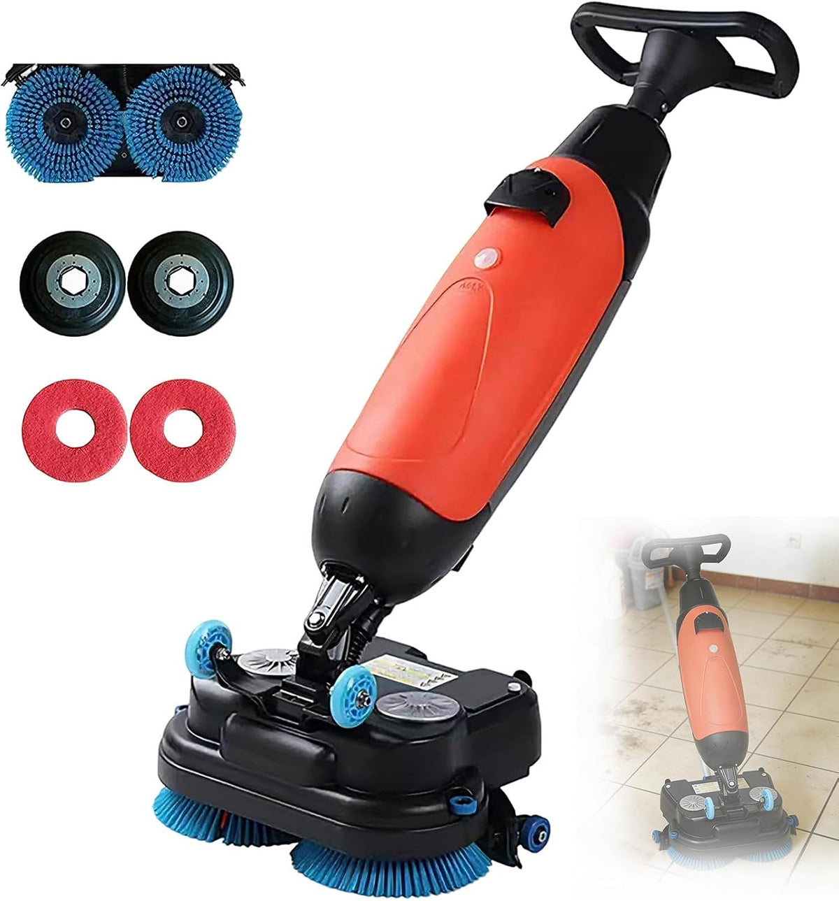 Bodenreiniger, 150 W, 36 V, 1200 m², kabellos, Rot/Schwarz/Blau, KPOUYYDS
