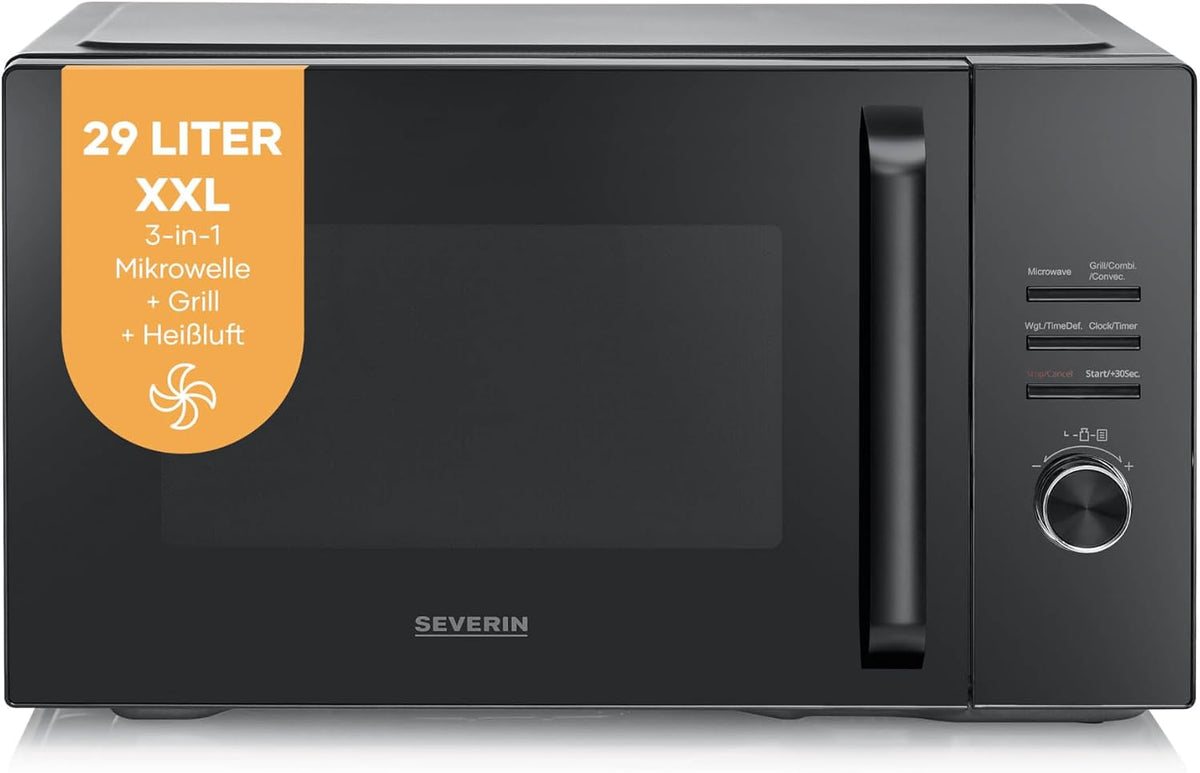 SEVERIN Backofen, 29 L, 900 W, 240 °C, mit Timer, Schwarz, aus Glas