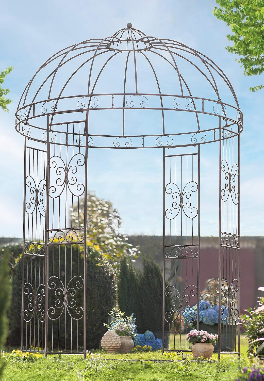 Pergola, 2 × 3 m, aus Metall, für den Garten, Braun, Dekoleidenschaft