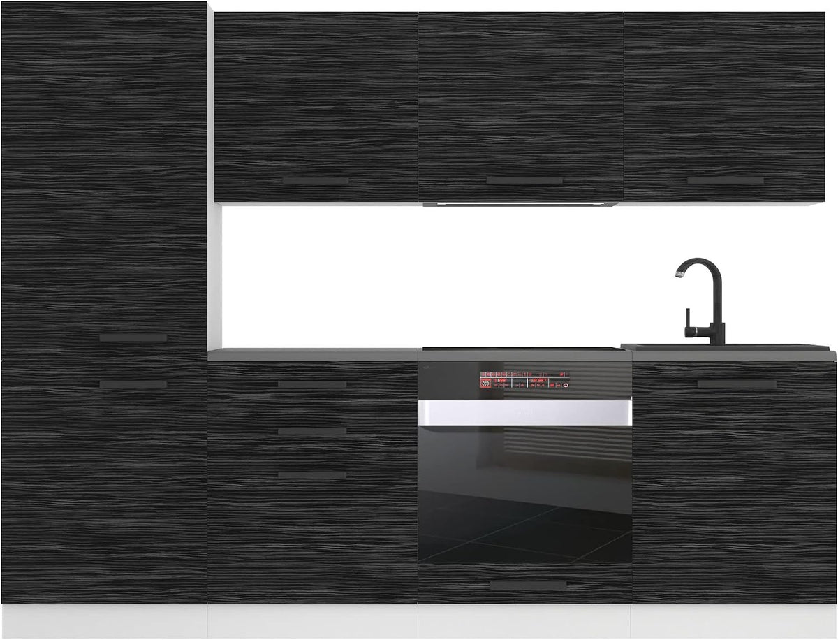 Küchenzeile, 240 cm, höhenverstellbar, für die Küche, Schwarz, B BELINI GROUP