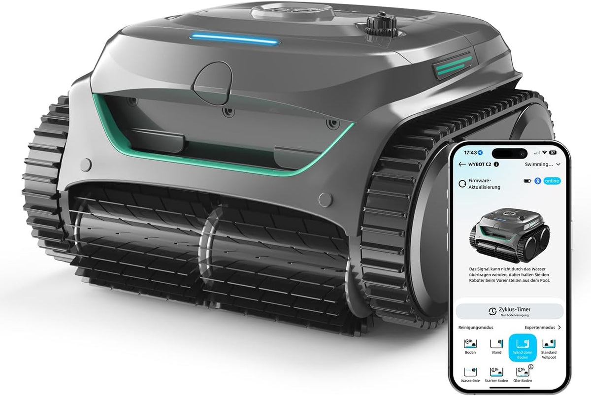 WYBOT C2 Poolroboter, kabellos, Grau/Grün