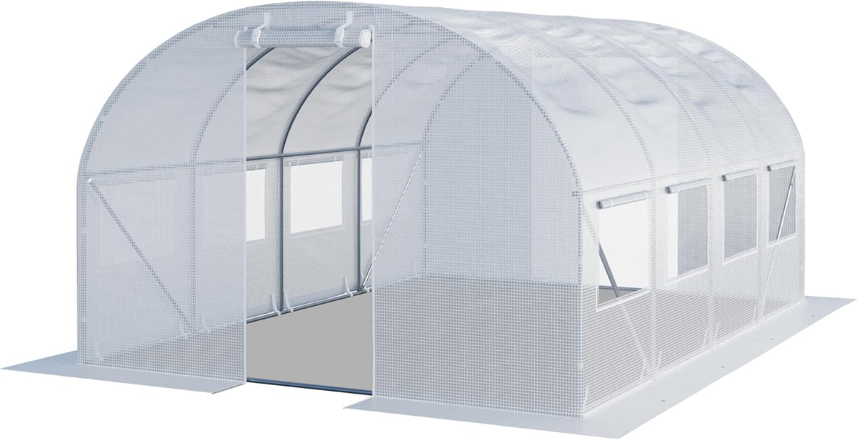 TOOLPORT Foliengewächshaus Gewächshaus, 3 × 4 m, 180 g/m², Weiß/Transparent